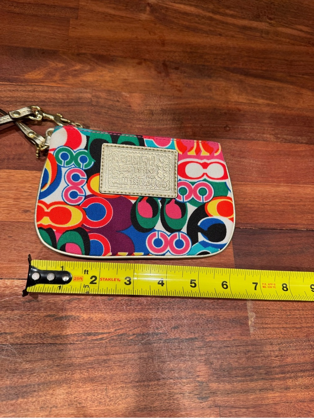 Coach Multicolor Signature Coin & Card Wristlet — Red, Blue, Green, Pink, Yellow